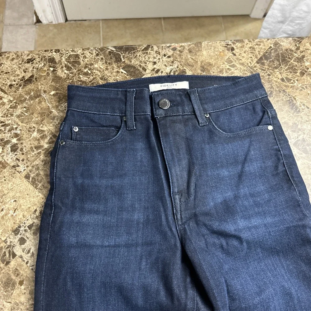 Fidelity Lily High Boot Jeans 24x32 Blue Denim - Picture 5 of 11